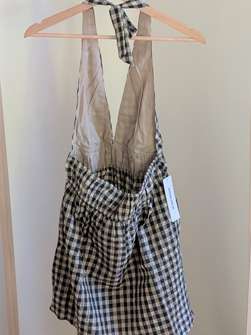 NWT Princess Polly Naomy Halter Flare Mini Dress In Black Check - 8 - Picture 8 of 10